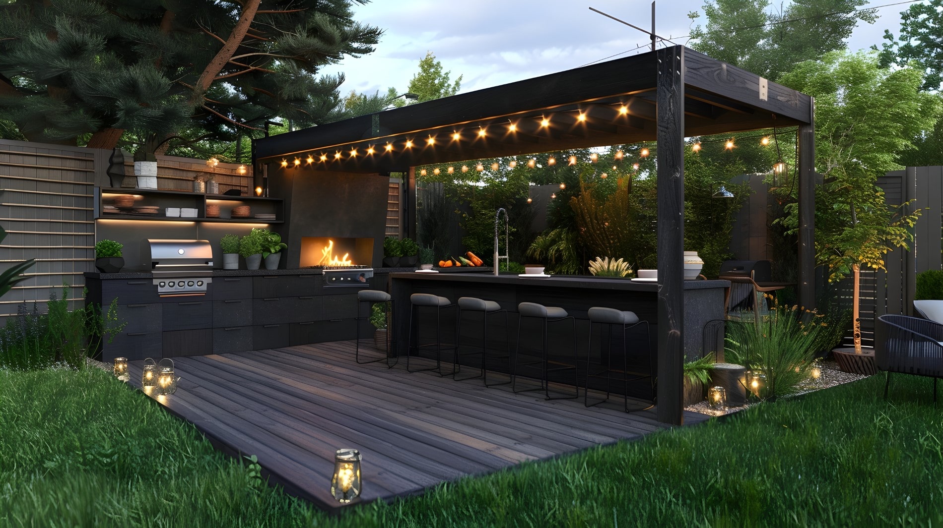 custom outdoor kitchen by Valor Construction in Southwest Florida