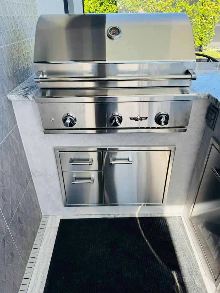 Stainless grill modern kitchen.