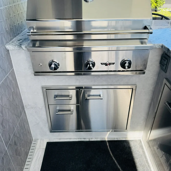 Stainless grill modern kitchen.